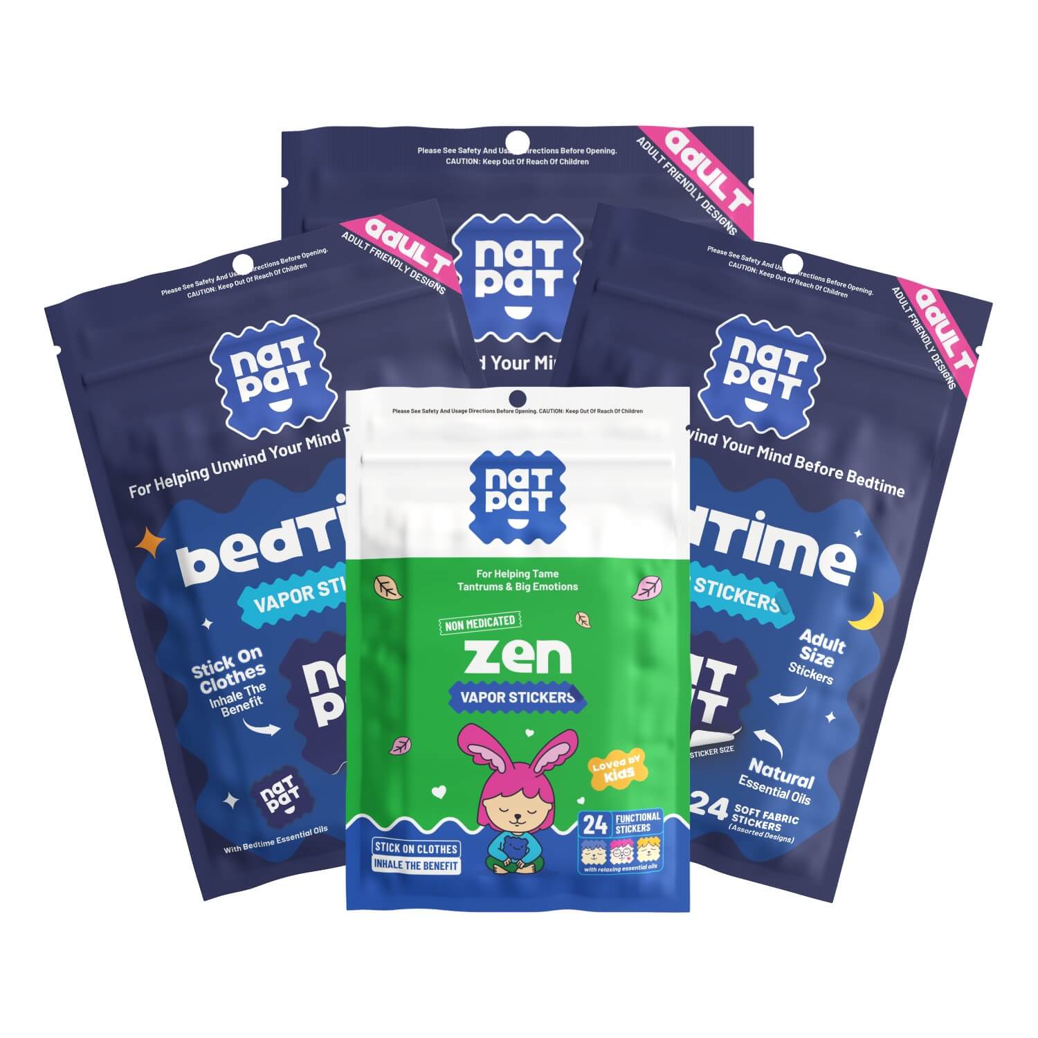 3 Packs of SleepyPatch Adult Stickers + 1 Pack ZenPatch Stickers