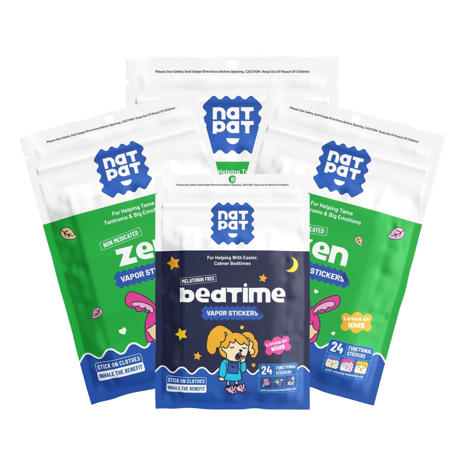3 Packs of ZenPatch Stickers + 1 Pack SleepyPatch Stickers