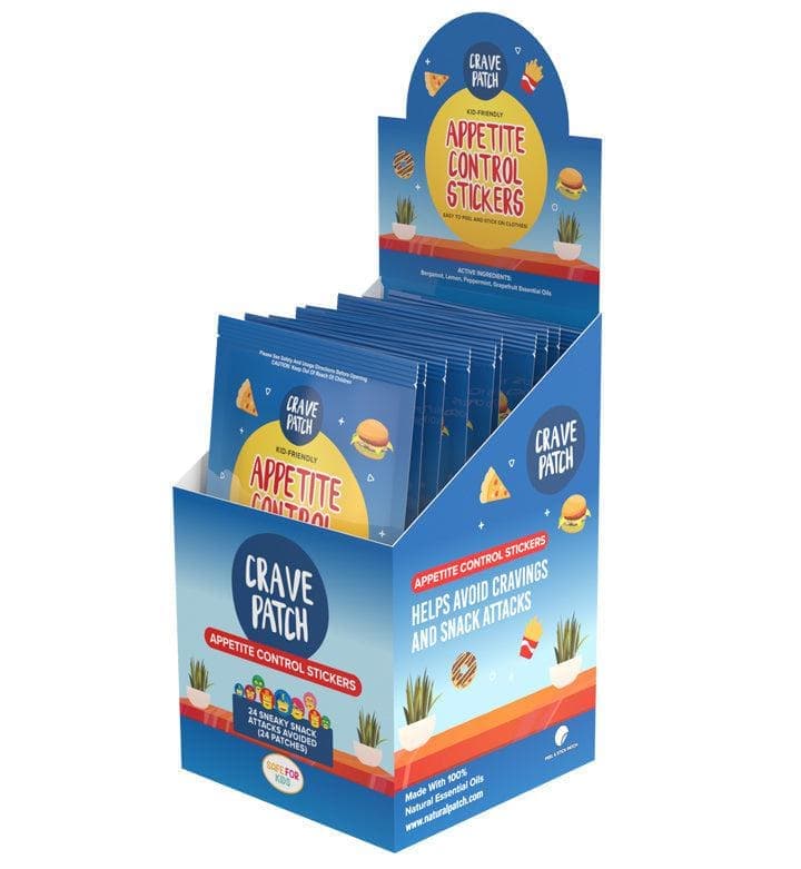 30 x CravePatch Appetite Control Stickers individual resale packets in a Retail Display Box - AU