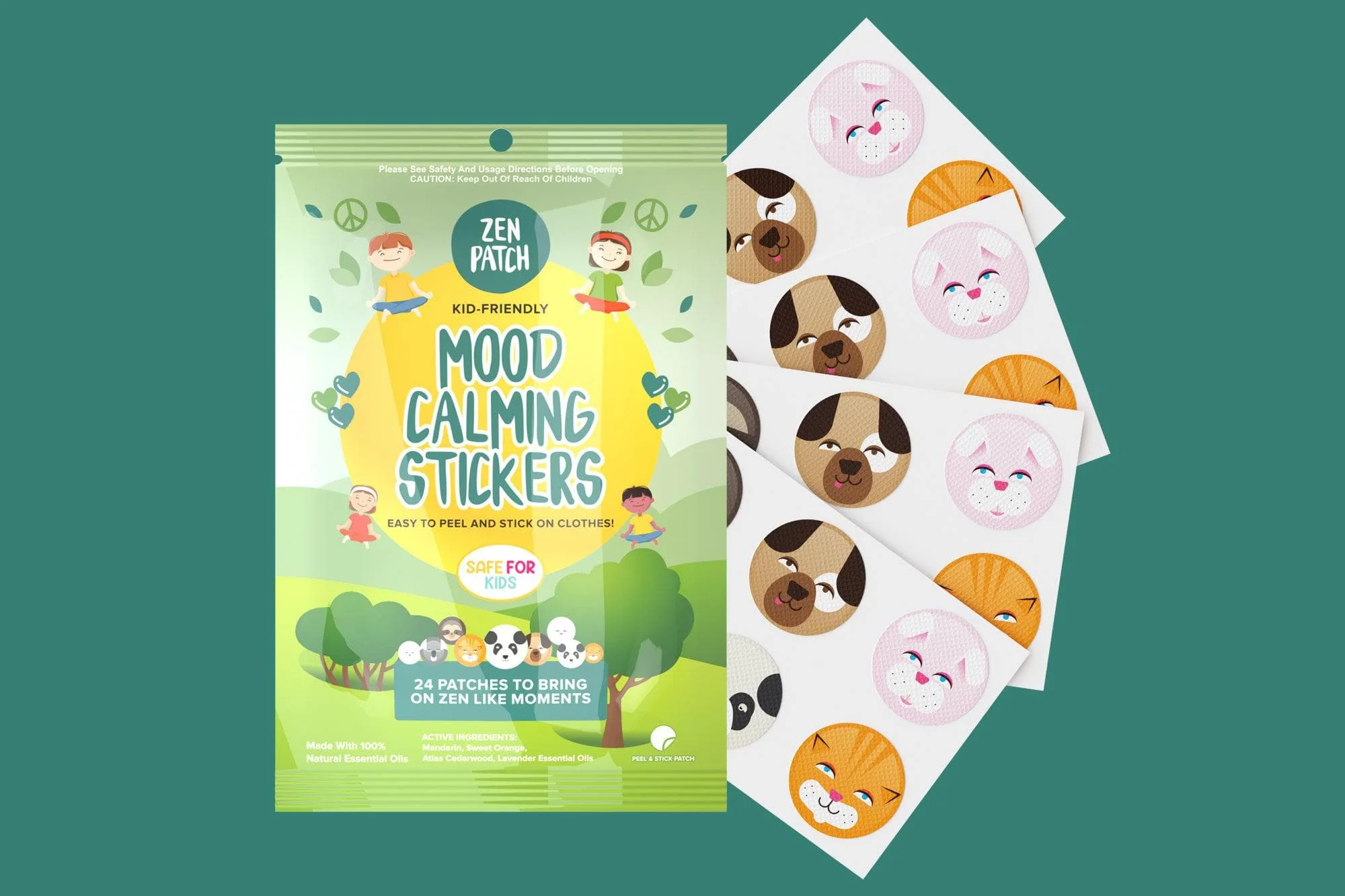 30 x ZenPatch Mood Calming Stickers individual resale packets in a Retail Display Box - Image 2
