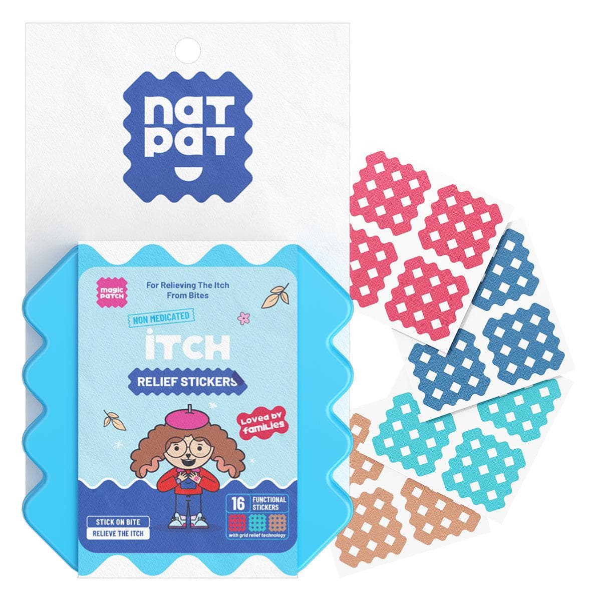 NatPat Kids Itch Relief Stickers 16s - 10 Resale Packs in a Display Box - Image 2