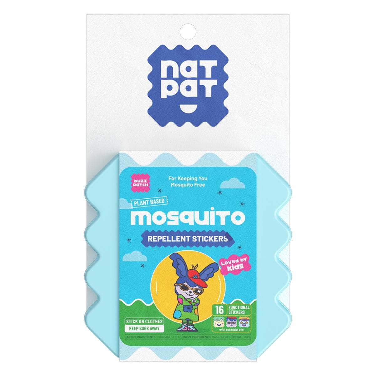 NatPat Kids Mosquito Repellent Stickers 16s - 10 Resale Packs in a Display Box (MC) - Image 3